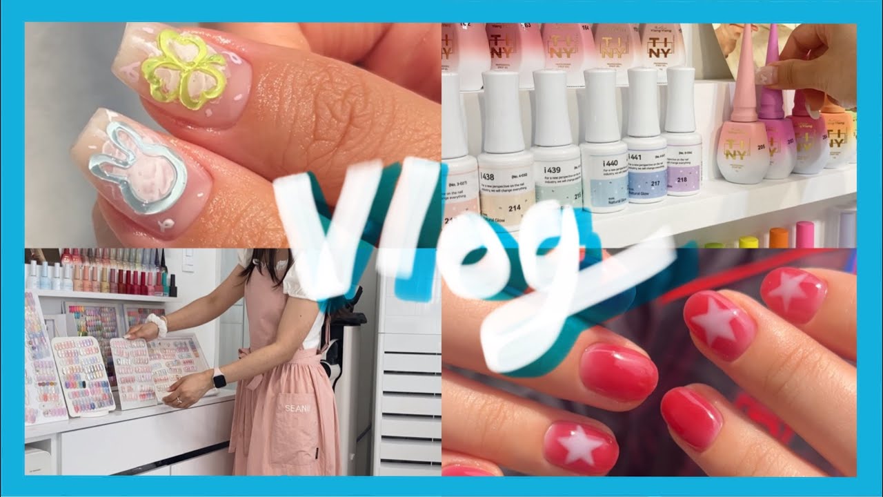 41.[SUB] 성수기 1인 네일샵 일상 Working alone in Korea 시럽네일 풀컬러, 큐티클케어, 네일수강 Korean nails 韓国ネイルショップ