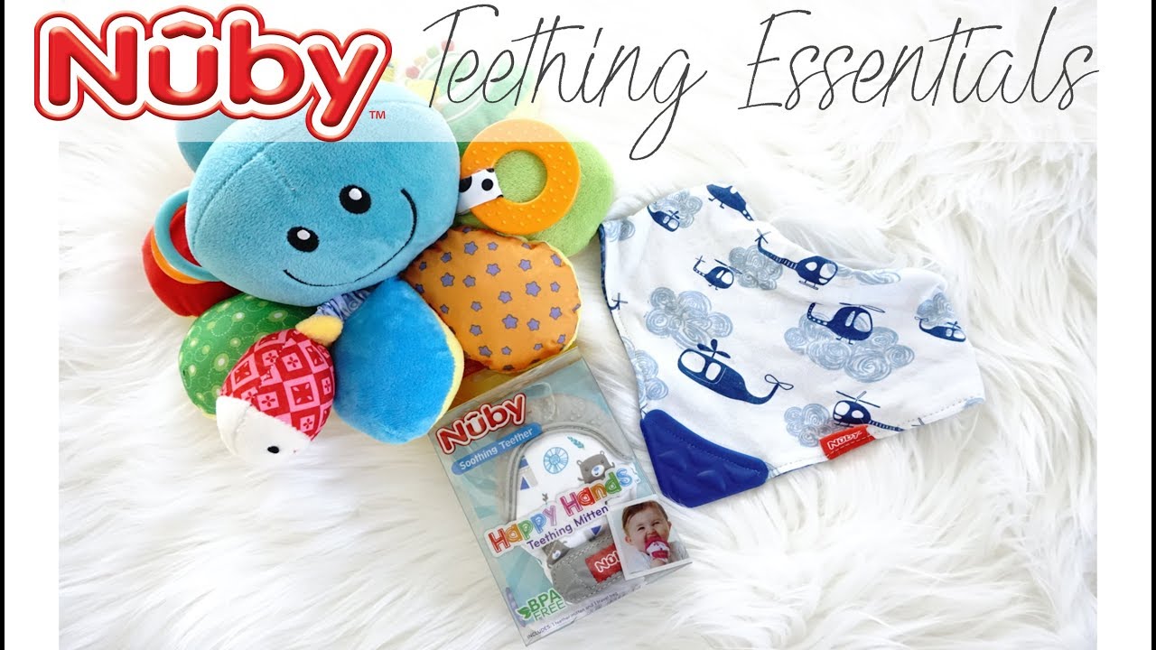 Nuby Teething Essentials Review + GIVEAWAY: Teething Mitt | Activity Octopus | Teething Bib