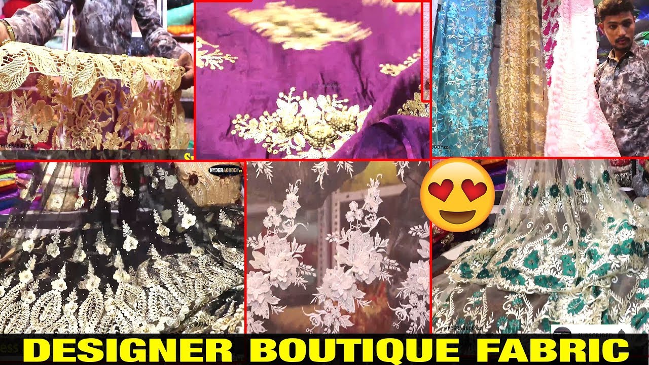 Partywear Fabric Material \\ Silk, Creap, tissue organza fabric, fancy workBrokit \\ lad bazar