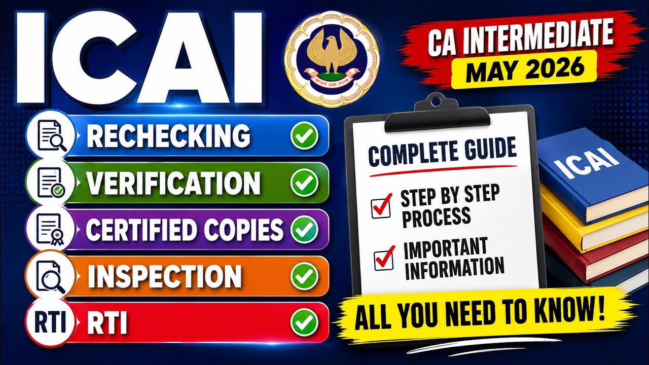 CA Inter May 2026 Rechecking, Verification, Inspection, Certified Copies & RTI: Complete Info by ...