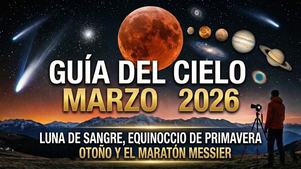 GUÍA DEL CIELO Marzo 2026: Luna de Sangre, Equinoccio de Primavera u Otoño y el Maratón Messier 📸