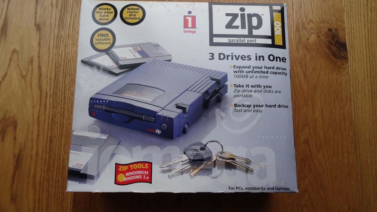 Nerdy Nostalgia Unboxing of a IOMEGA Zip 100 drive with 100Mb disks