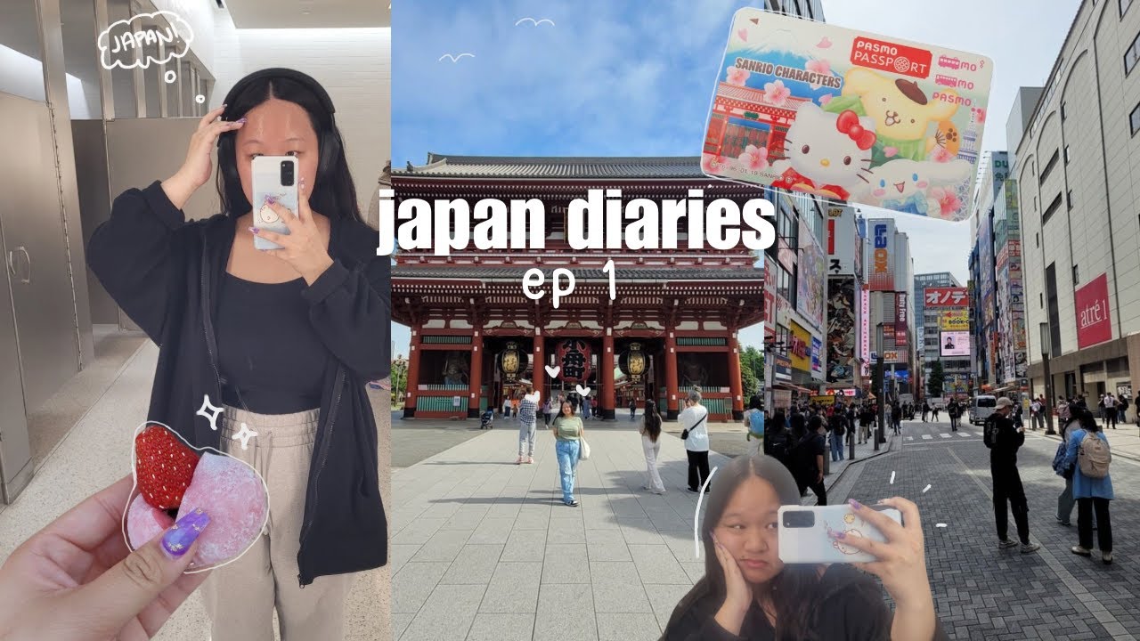 japan diaries ep 1 ༉‧₊˚ 🎐 landing in tokyo, convenience store food haul, sensoji temple, akihabara