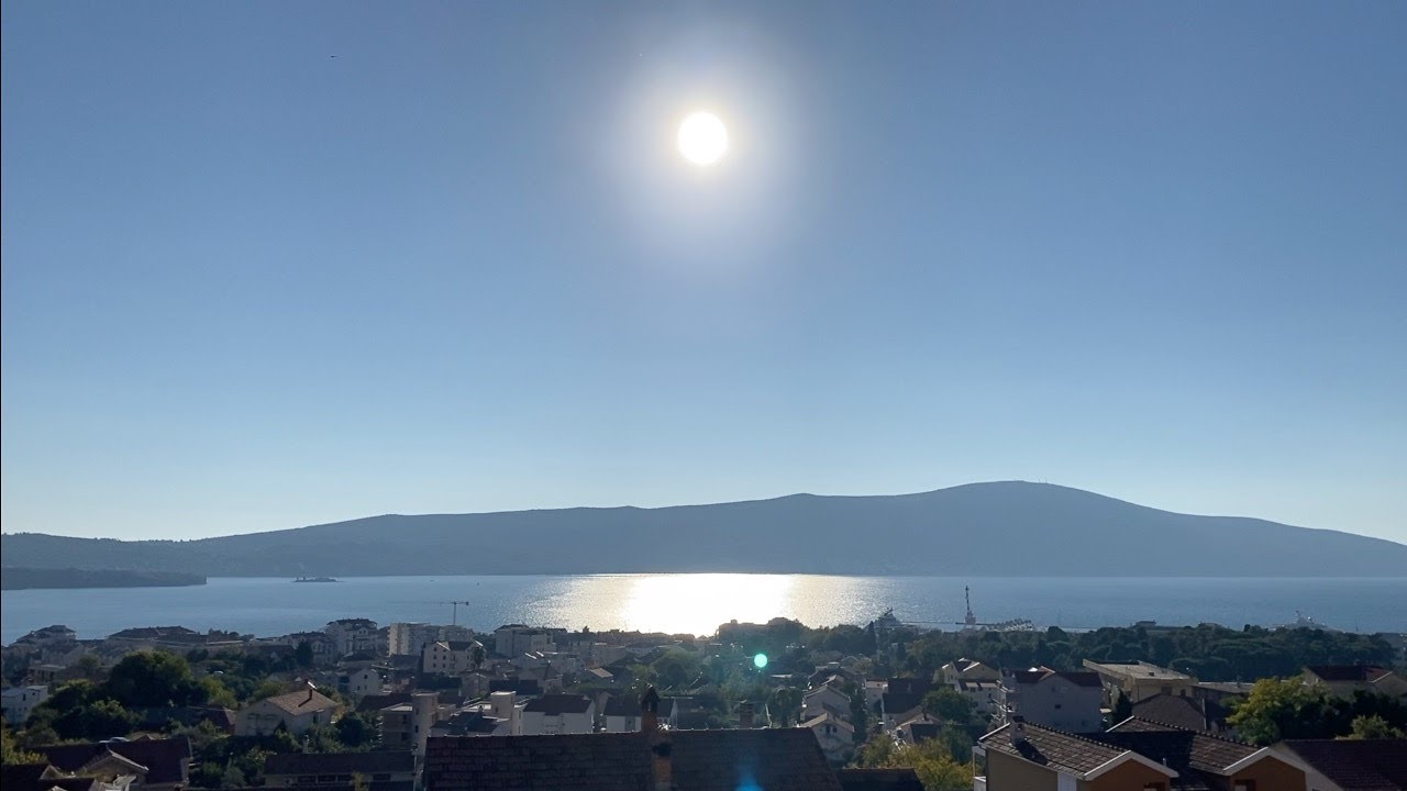 Stunning views of Tivat from above on a clear sky day in late October