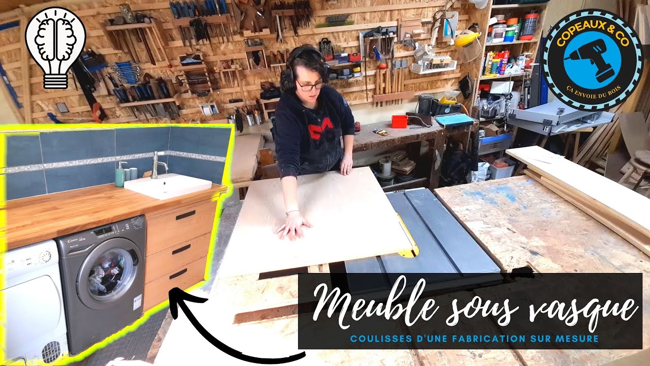 Fabrication sur mesure d'un meuble sous vasque: siphon et tiroirs en cohabitation