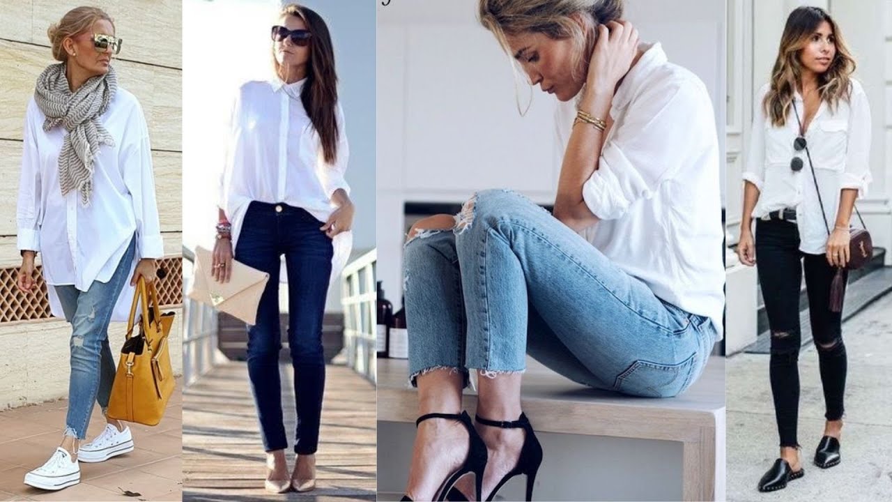 CAMISAS BLANCAS y JEANS PITILLO💋Outfits Cool