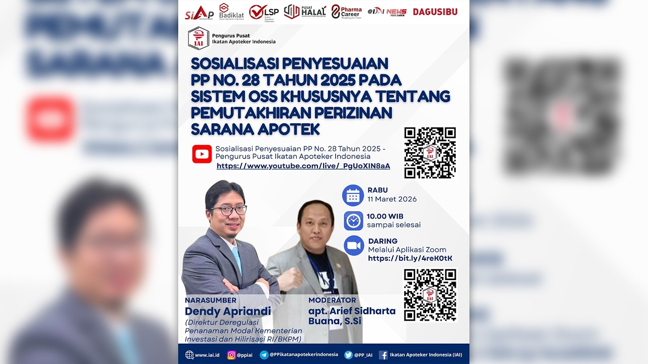 Sosialisasi Penyesuaian PP No. 28 Tahun 2025  -  Pengurus Pusat Ikatan Apoteker Indonesia