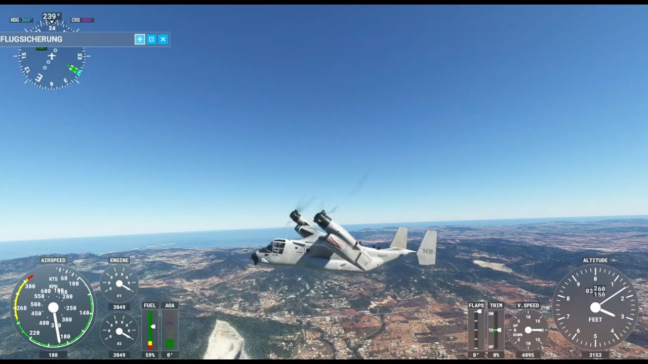 Flug mit Bell-Boeing V22 Osprey von Ibiza nach Mallorca