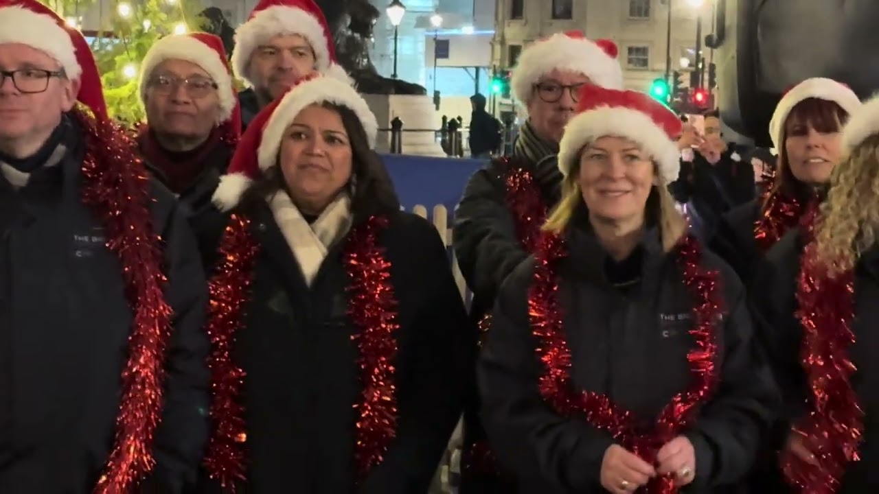 The Big Choir London, in Trafalgar Square, Christmas 2025