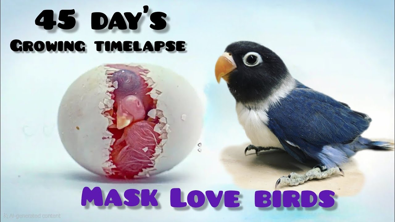 African lovebirds Growth Stages for 45 days|from egg to bird full Explained #lovebirds #budgies 🐣🐣🤩