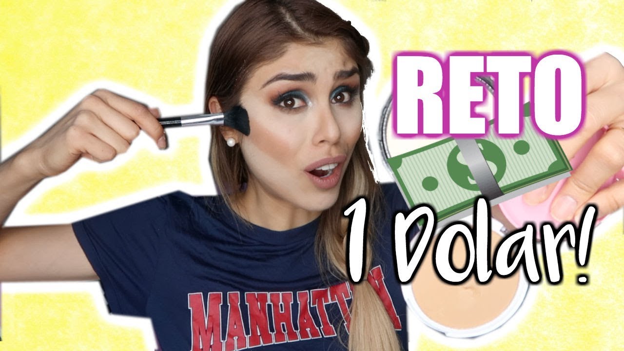 MAQUILLANDOME CON PRODUCTOS DE $1 DOLAR! (Reto) - Pautips