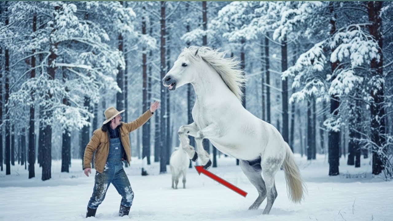 Novice discover Giant Wild Horse Trapped in Snowstorm What Happened Next the Foal Will Amazed You