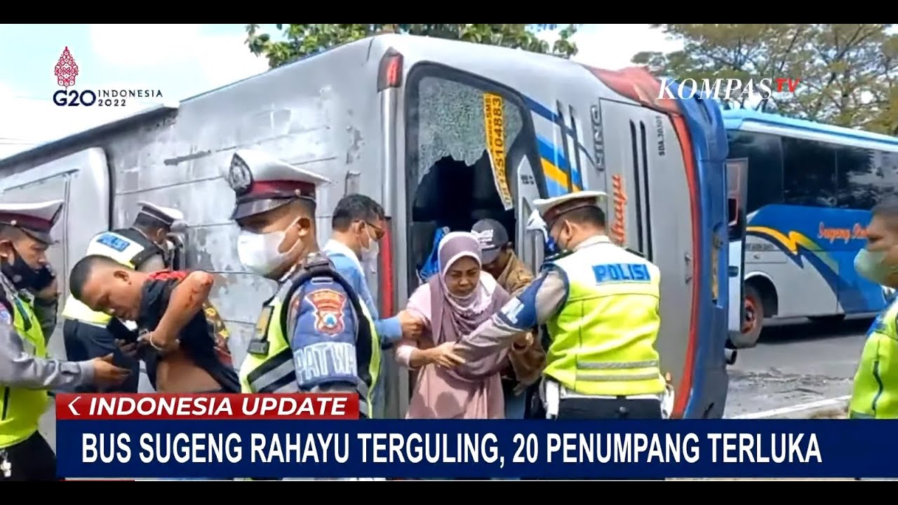 Detik - Detik Bus Sugeng Rahayu Terguling Di Madiun