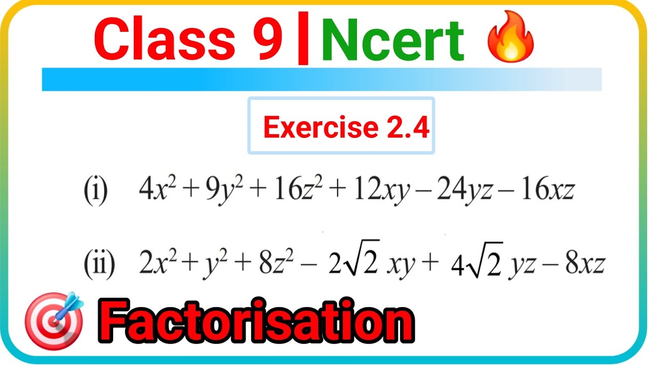 Class 9 maths chapter 2 polynomials exercise 2.4 question 5 
