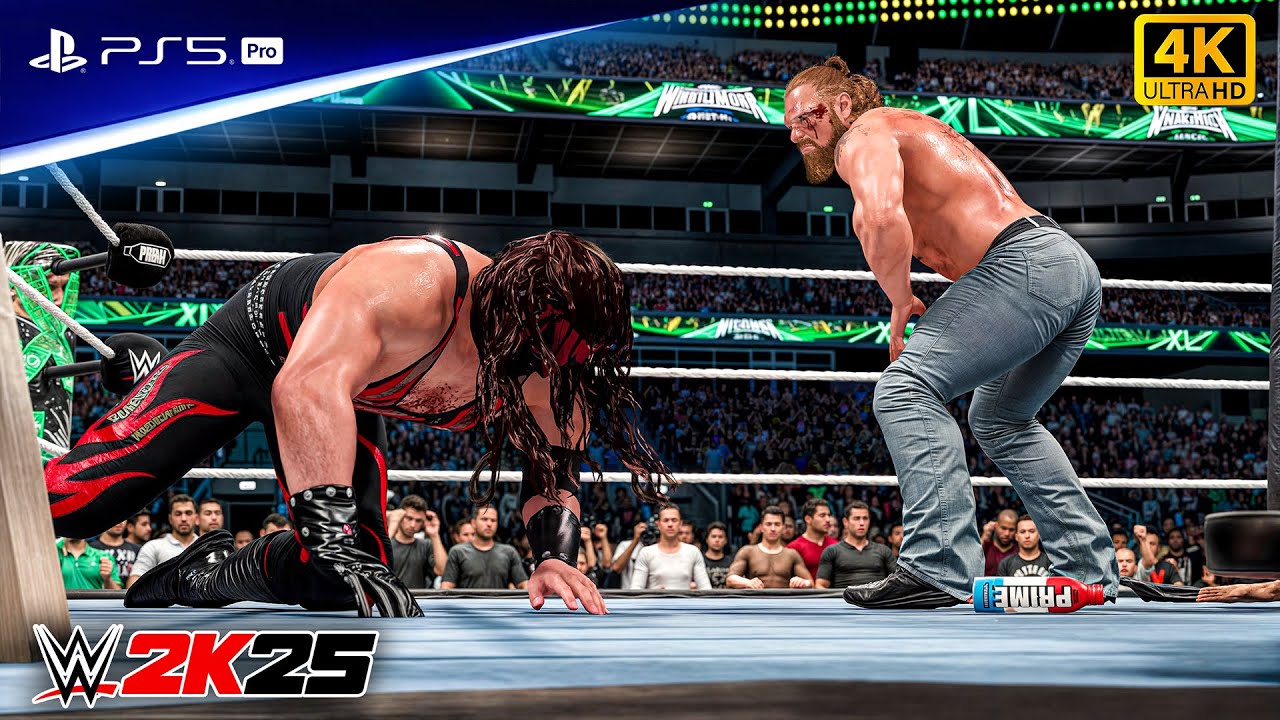 WWE 2K25 - Брок Леснар против Кейна - Полный матч на WrestleMania XL | PS5™ Pro [4K60]
