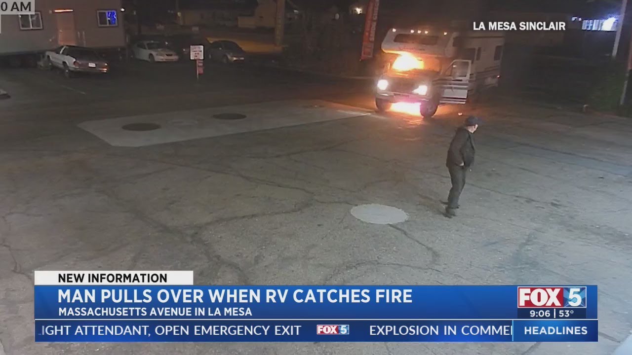 Man Pulls Over When RV Catches Fire