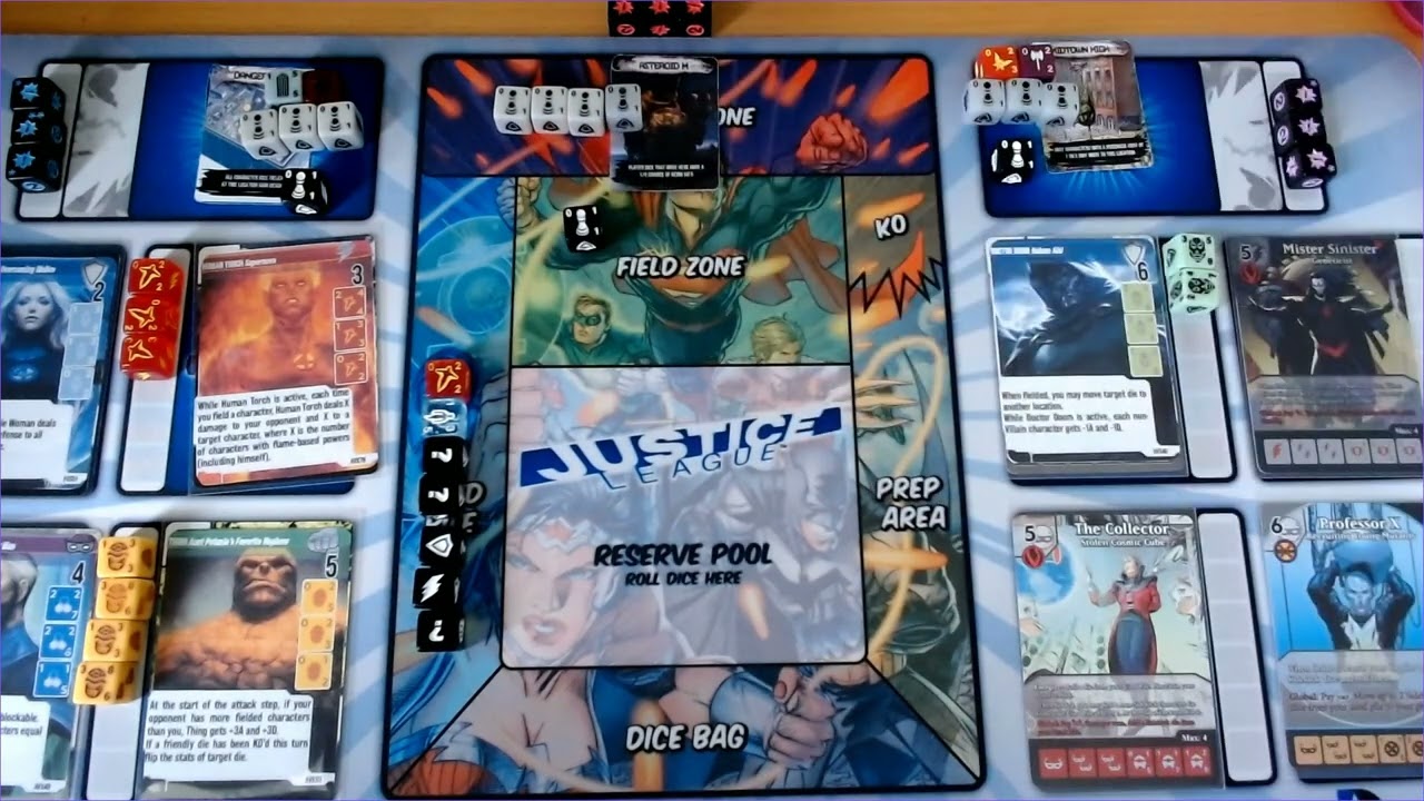Dice Masters: Fantastic Four vs Galactus Solo (Louder) (playthrough & explanation for 3.3 rules)