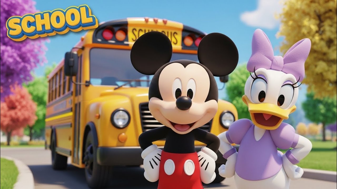 Mickey Mouse & Daisy Duck on a School Bus Adventure! 🚌 Kids Cartoon & Stories