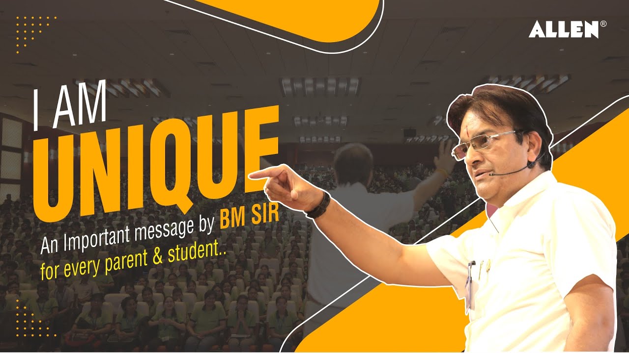 I AM UNIQUE | A Life-Changing Message for Parents & Students | BM Sir Motivation 🔥🔥