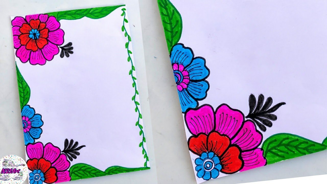 Border design for project | Easy border design | Designs for front page | paper design