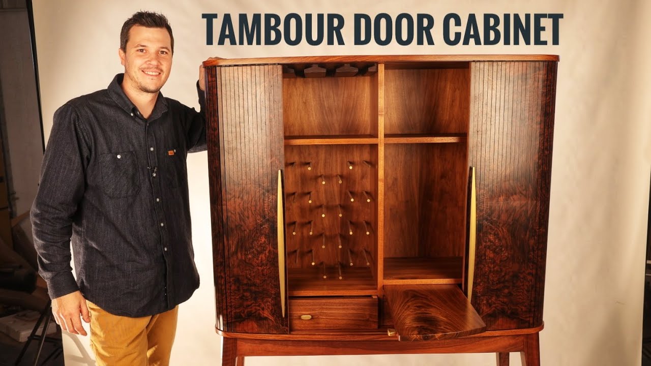 Tambour Door Cabinet - Walnut Wine Storage Tour