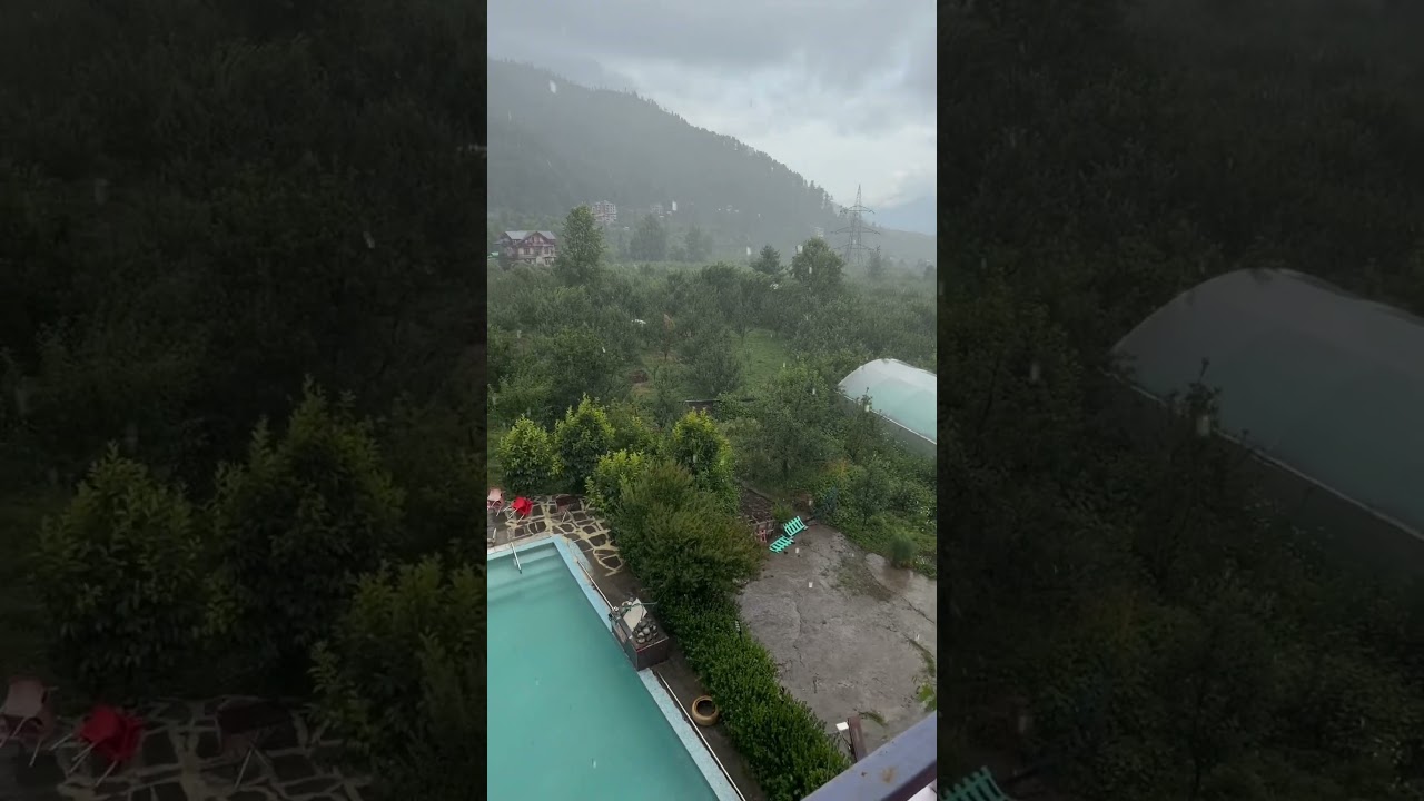 Very heavy rainfall today #manali #himachal #mountains #travel #rainyday