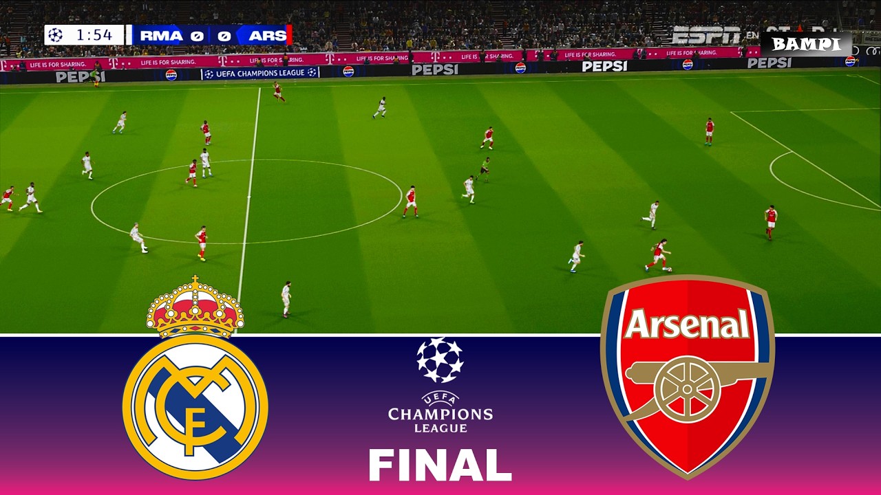 Real Madrid vs Arsenal - UEFA Champions League 2026 Final / Full Match All Goals / pes 21 Gameplay