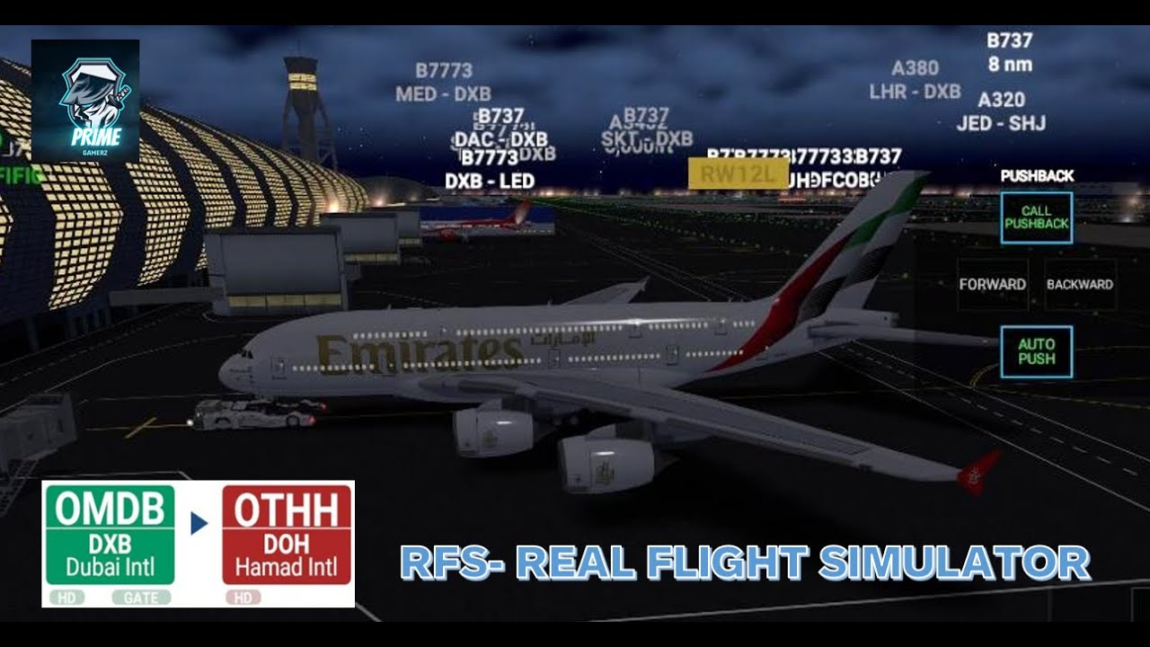 RFS – Real Flight Simulator–Dubai To – Doha–Flight Emirates–A380 Airbus–Full HD–Real Route