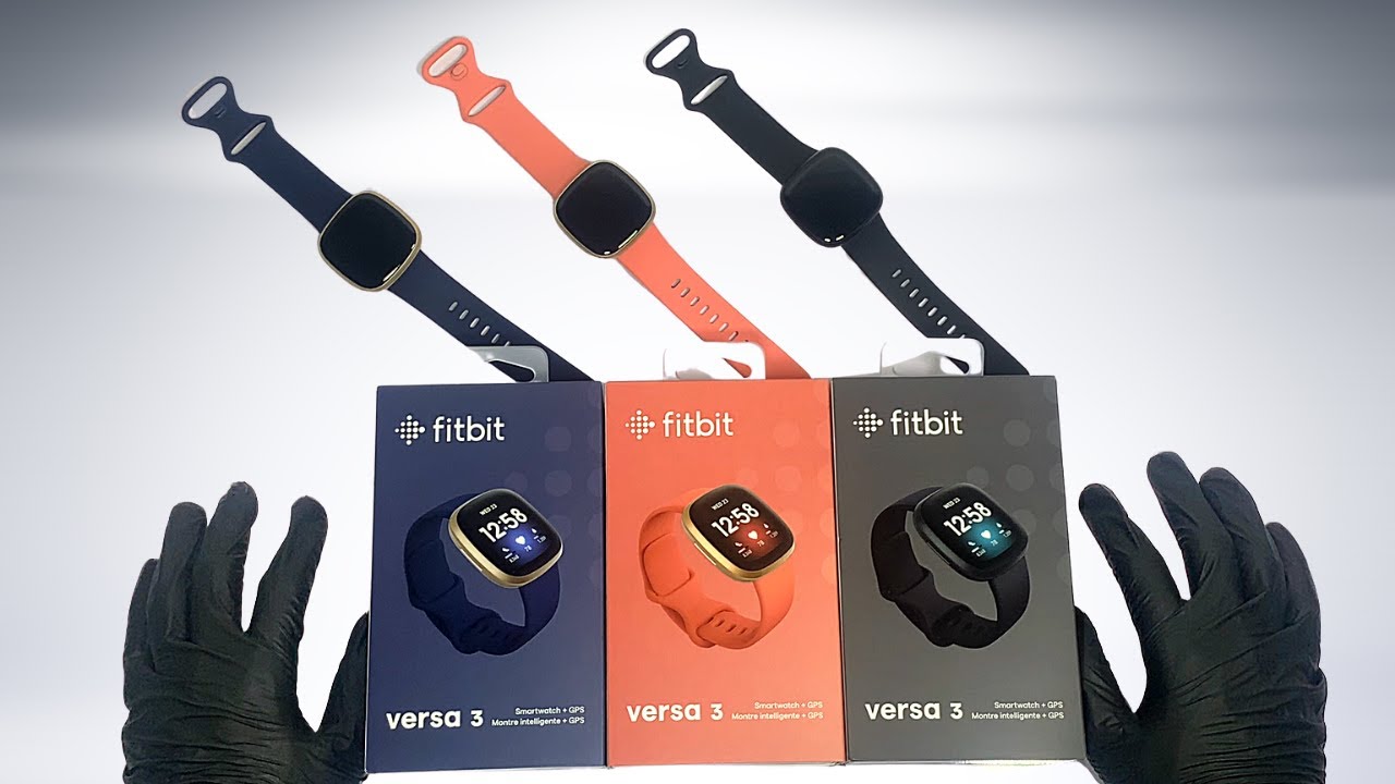 Fitbit Versa 3 Unboxing - черный, синее золото и розовое золото