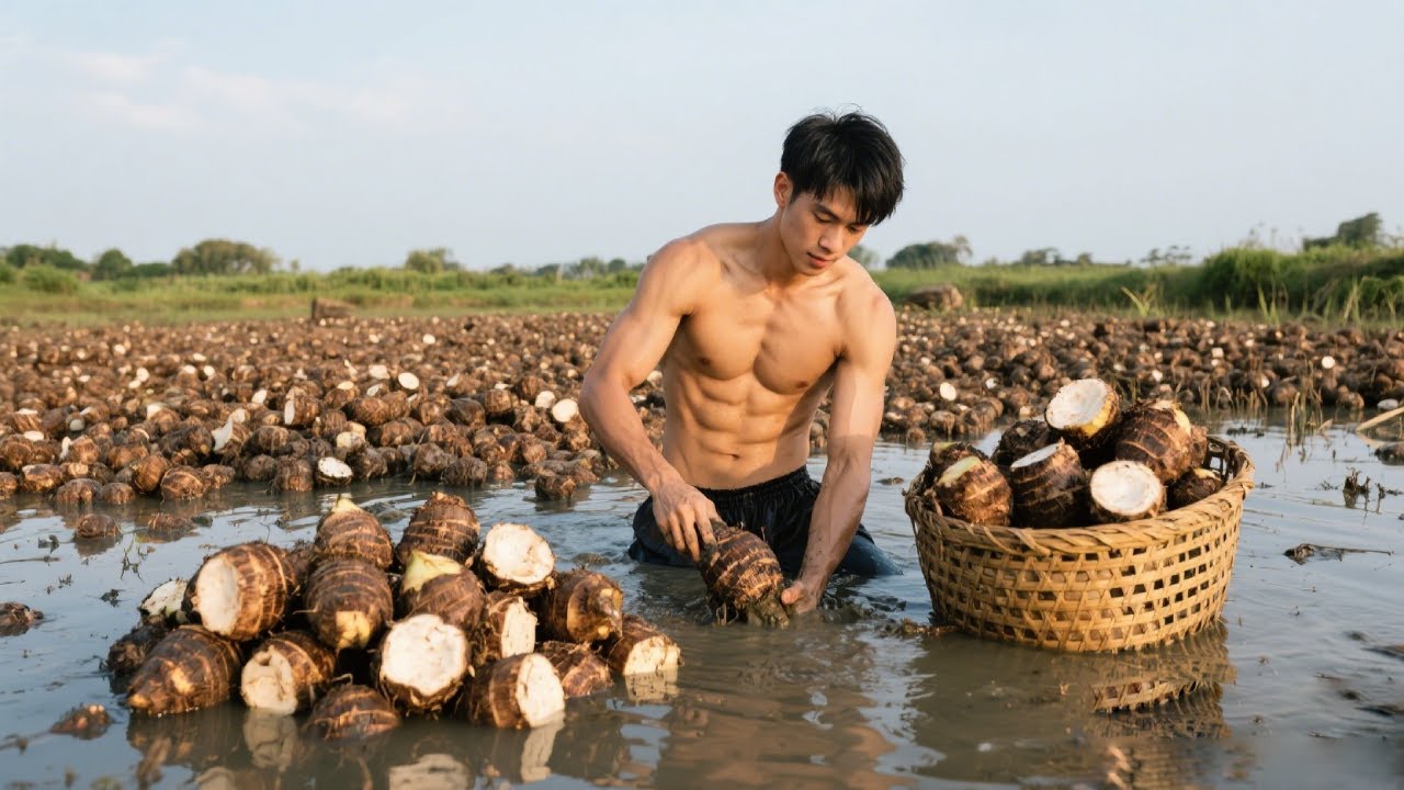 Đi đào khoai lang trong nông trại, làm bánh viên khoai lang chiên vàng óng, ngọt thơm lan tỏa