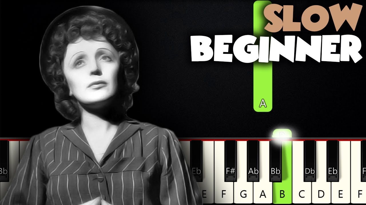 La Vie En Rose - Edith Piaf | SLOW BEGINNER PIANO TUTORIAL + SHEET MUSIC by Betacustic