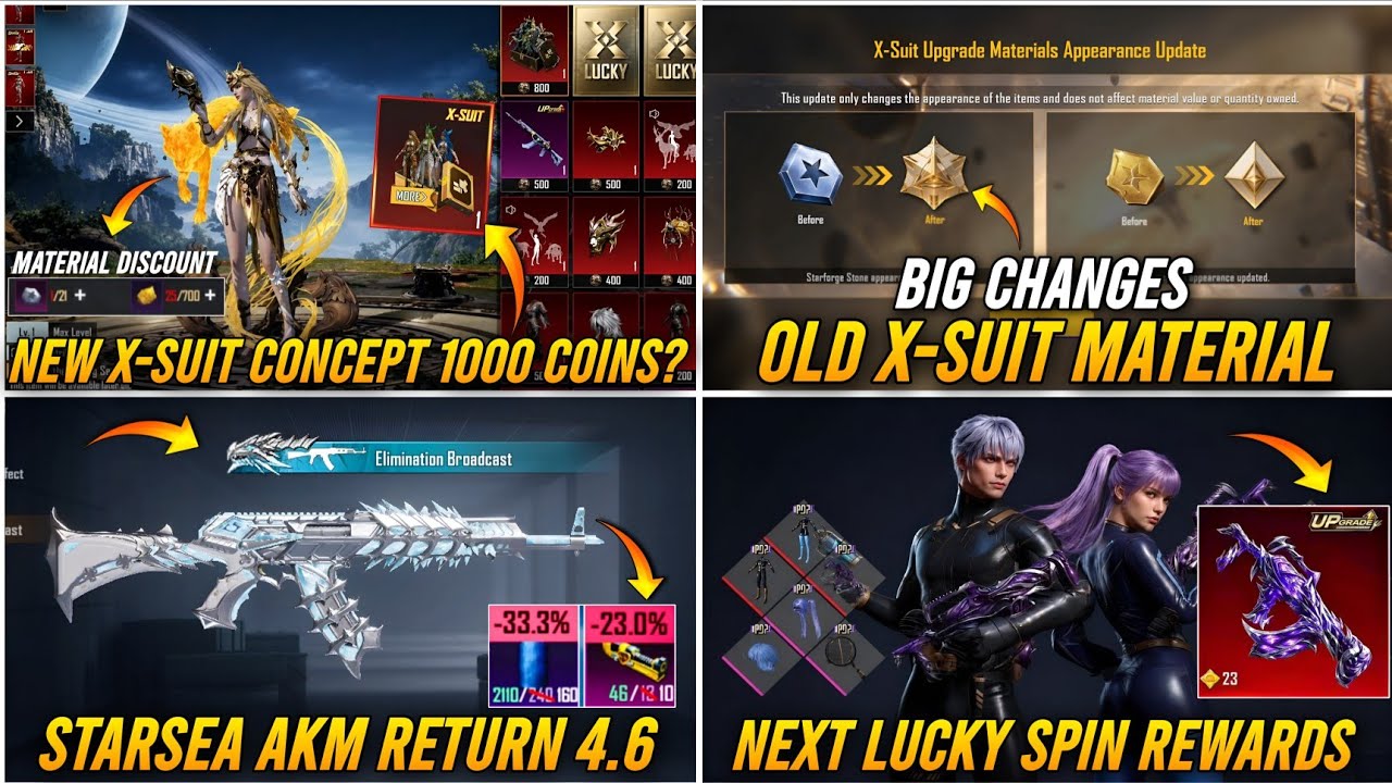 🔴 NEW X-SUIT CONCEPT 1000 COINS 😱 STARSEA AKM RETURN 4.6 😍 NEXT LUCKY SPIN 🤔 NEXT ULTIMATE SET 4.5