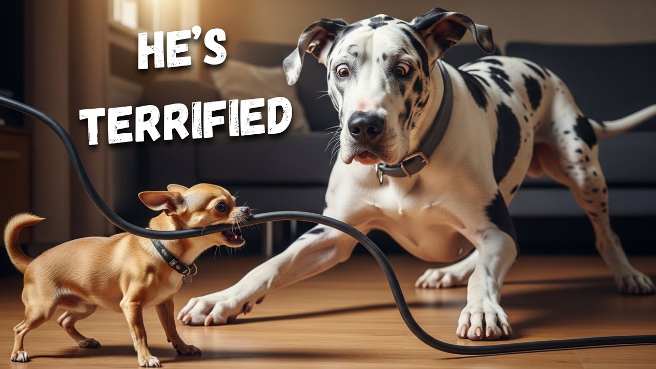 Chihuahua Has NO FEAR, Great Dane Is Terrified of Everything. Watch What Happens!