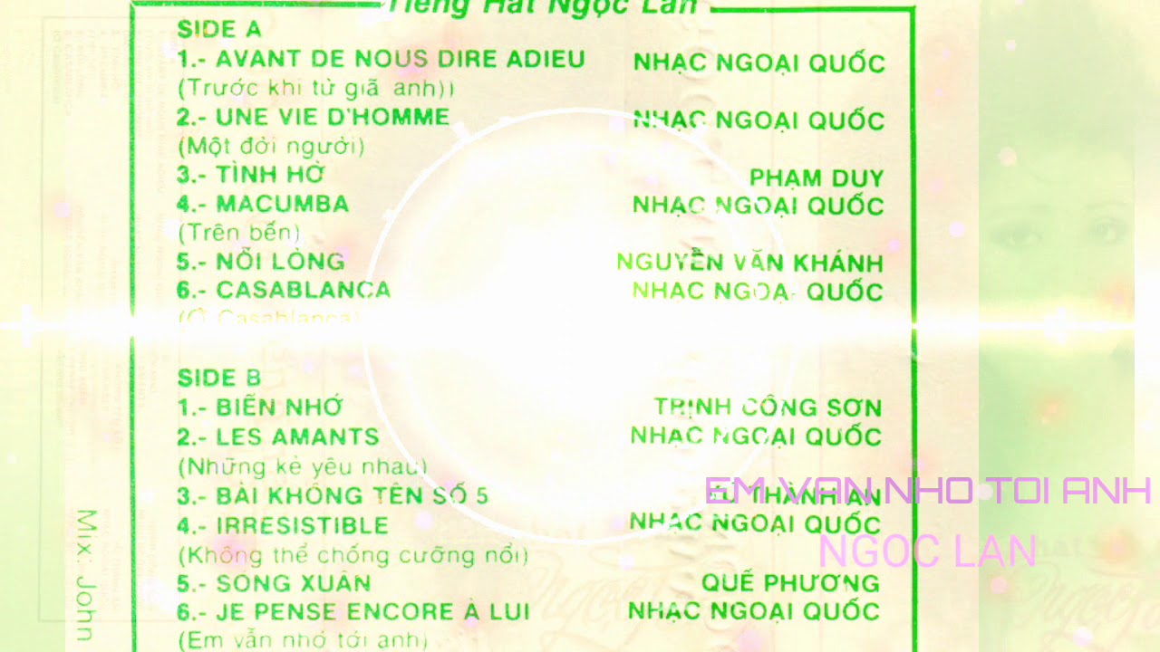 JE PENSE ENCORE A LUI (EM VẪN NHỚ TỚI ANH) NGỌC LAN