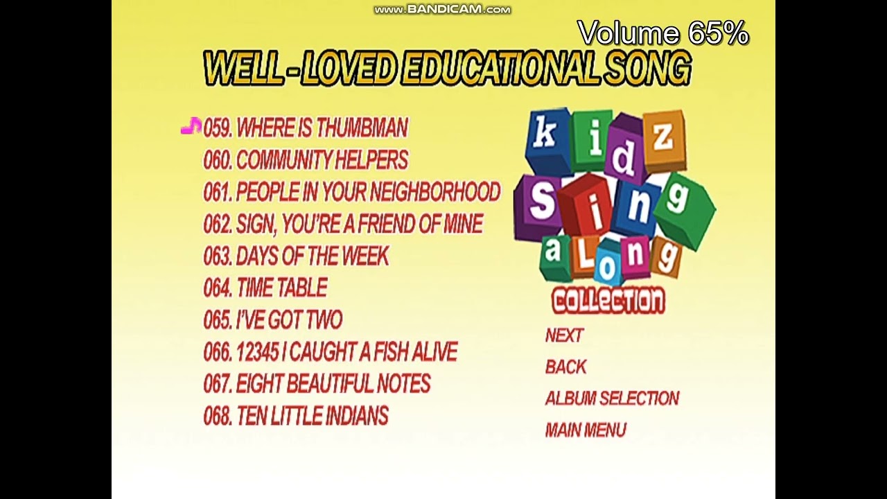 150 Songs Kidz Sing Along (Ivory Music & Video) DVD Menu Walkthrough