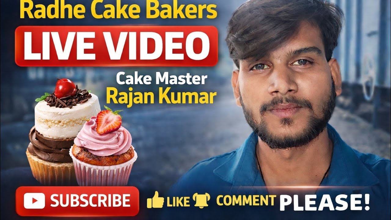 Radhe cake bakers video creator cake decorating live video #live #cakedecorating #viralvideo