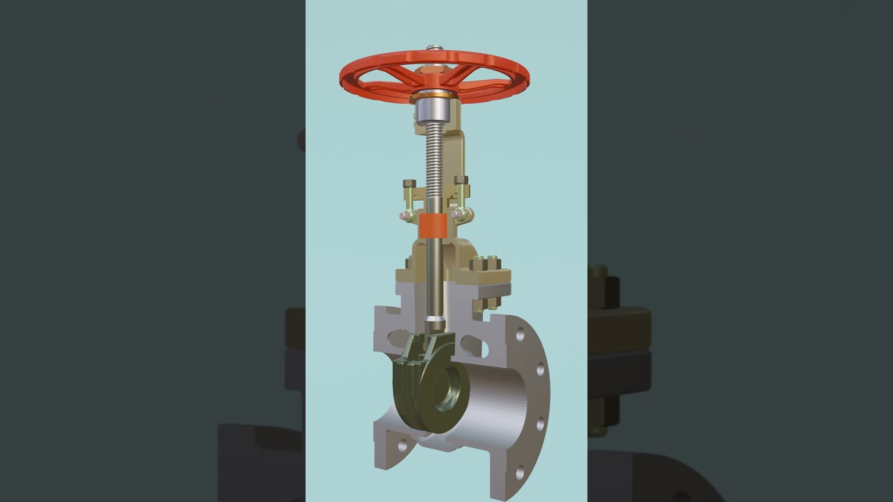 Gate valve working principle #engineering #shorts #animation