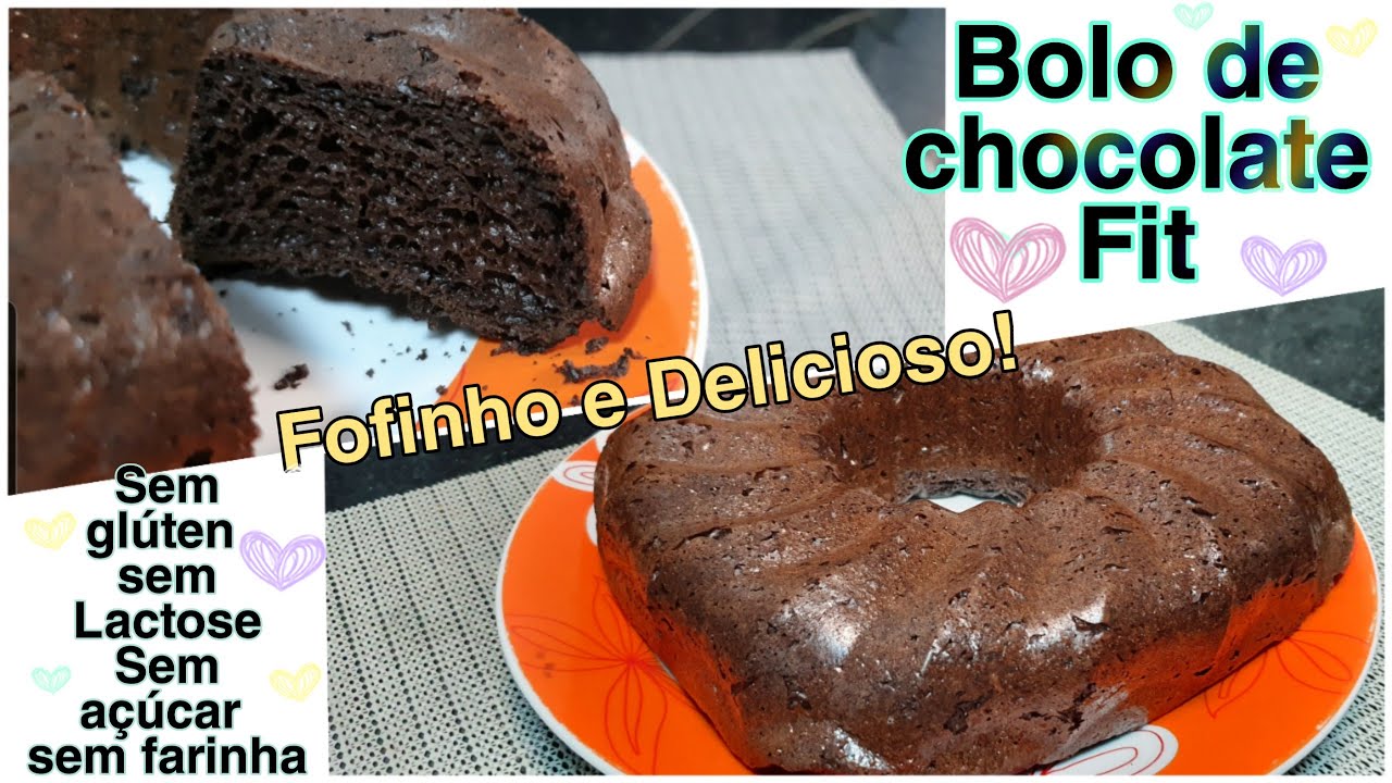 BOLO DE CHOCOLATE FIT: DELICIOSO Sem: Farinha, glúten, lactose e *açúcar! Forno|Airfryer|Saudável.
