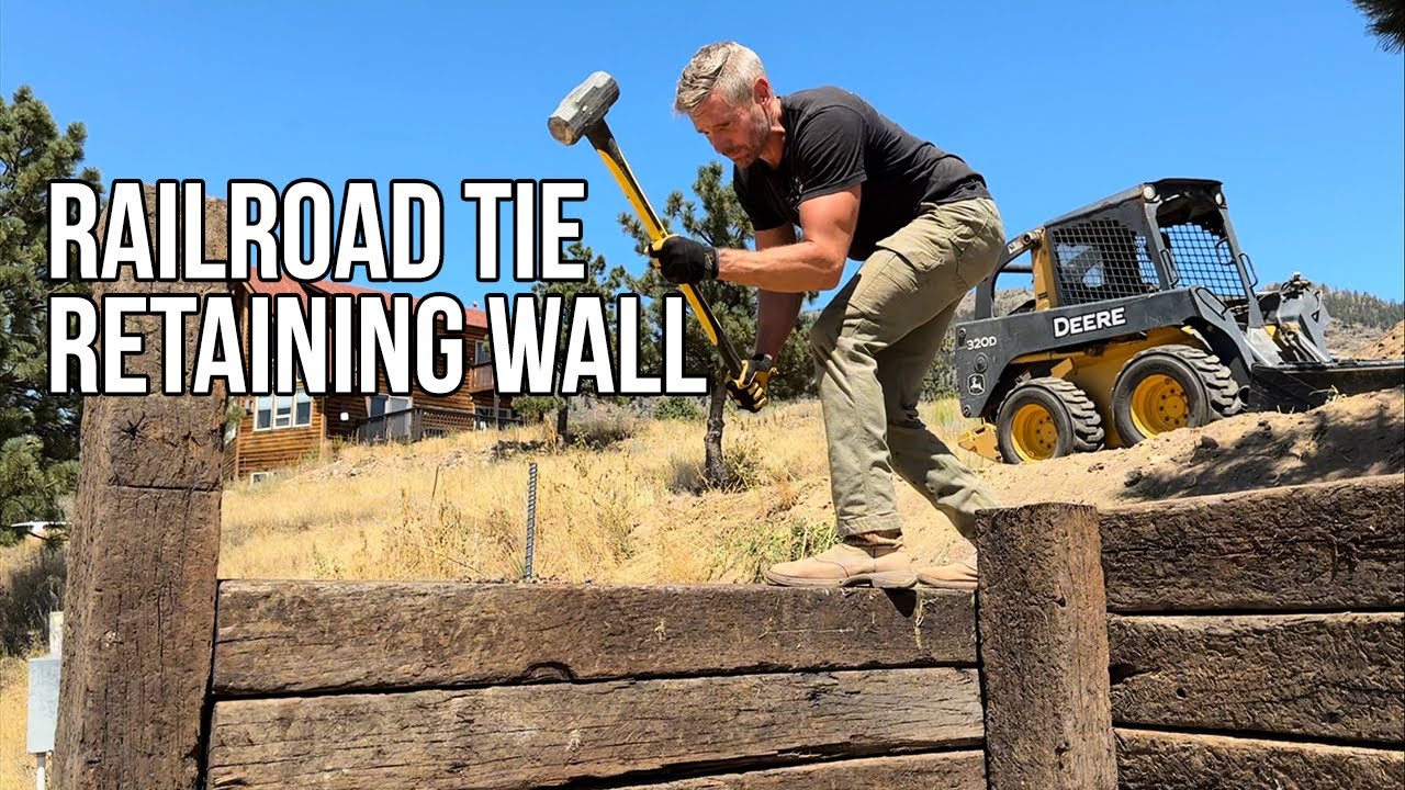 DIY 6ft Railroad Tie Retaining Wall with Drainage | Full Build + Cost Breakdown