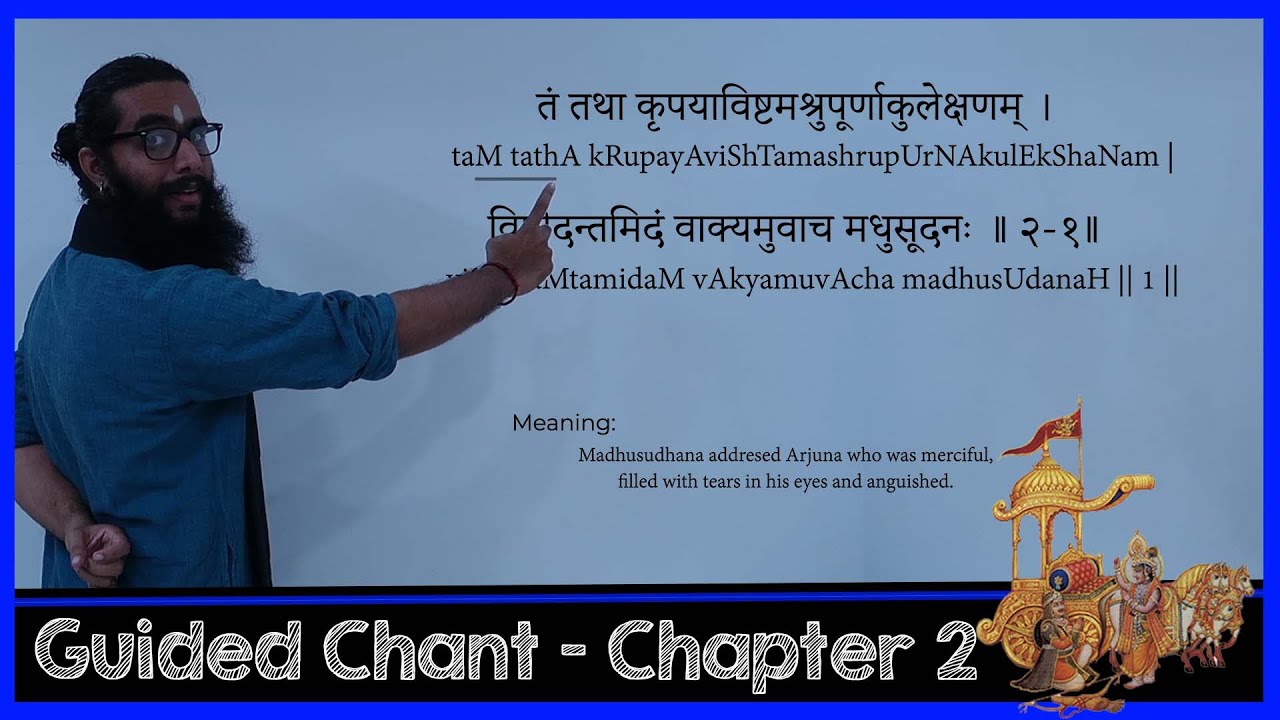 Bhagavad Gita Sanskrit Guided Chant with Meaning - Chapter  2 - Sankhya Yoga