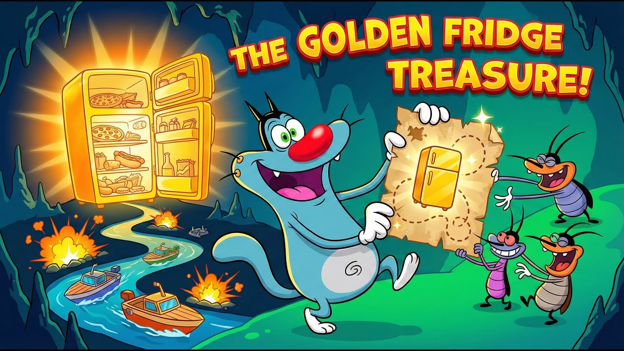 Oggy and the Cockroaches - The Golden Fridge Treasure Hunt Adventure! 🏆🍕 | Episode 21 | YesBabys