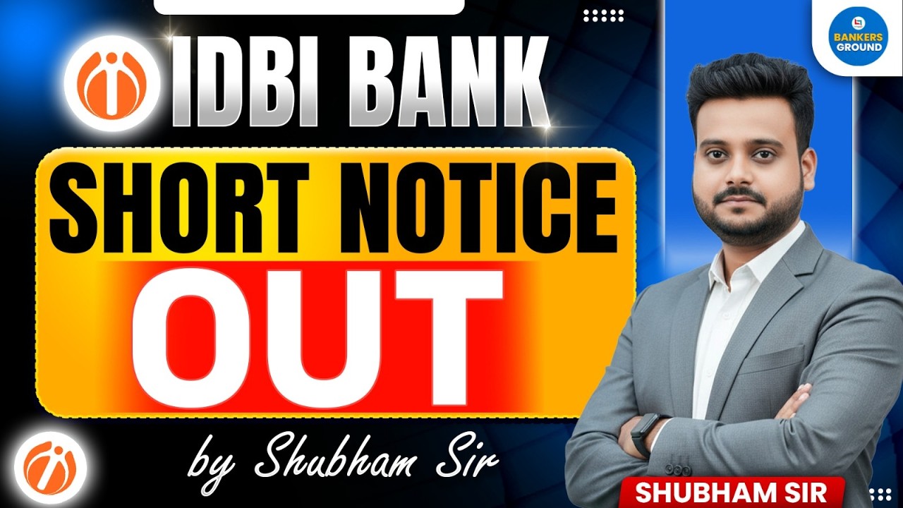 IDBI Bank Assistant Manager & JAM 2026 Notification Out | 1300 Posts | By Shubham Sir