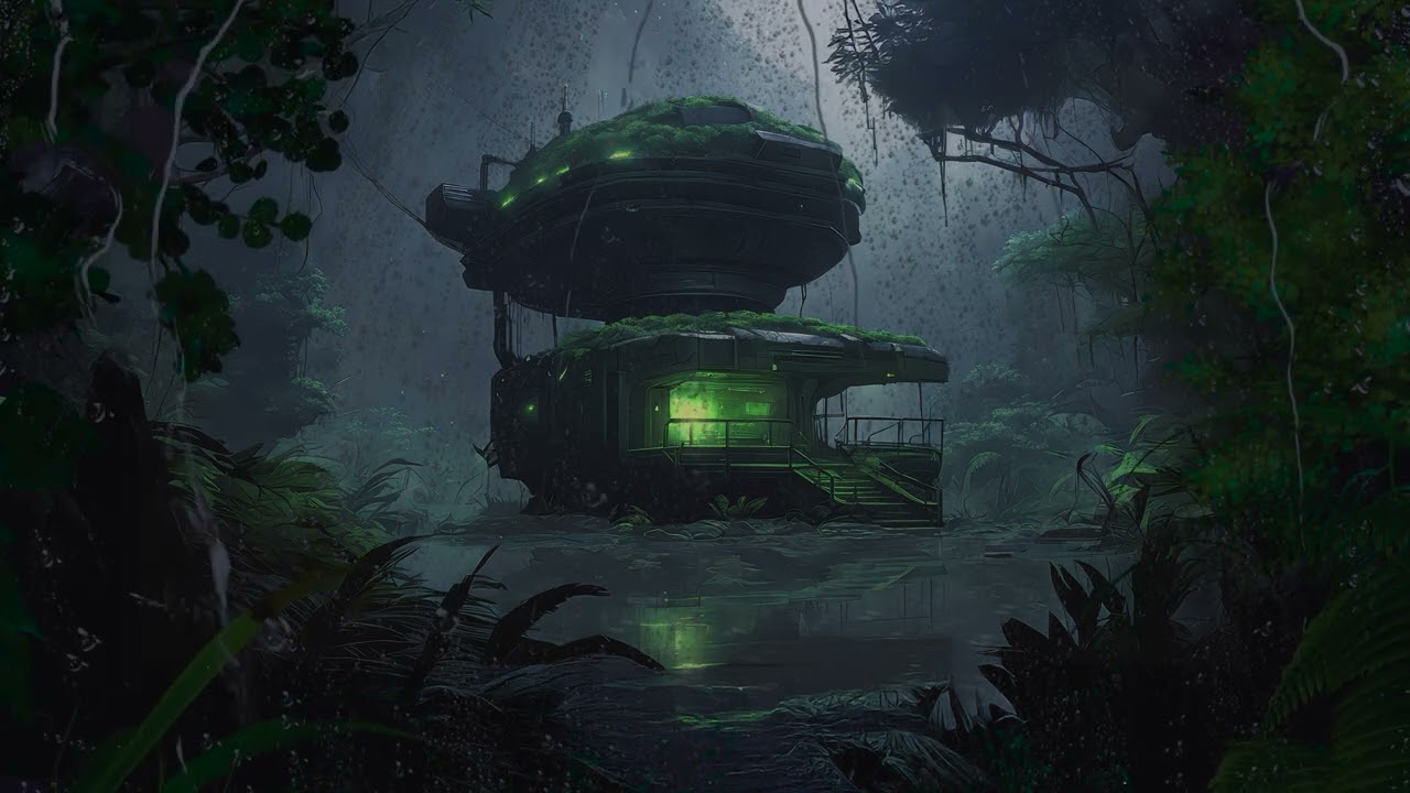 LAGOON | Futuristic Ambient Music with Rain Sounds for Sleep, Study, Focus, or Gaming | 10 Hours 4K