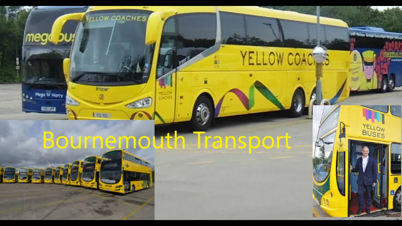 Bournemouth Transport, Yeomans Way, Yellow Buses/coaches returning to Depot after doing school run