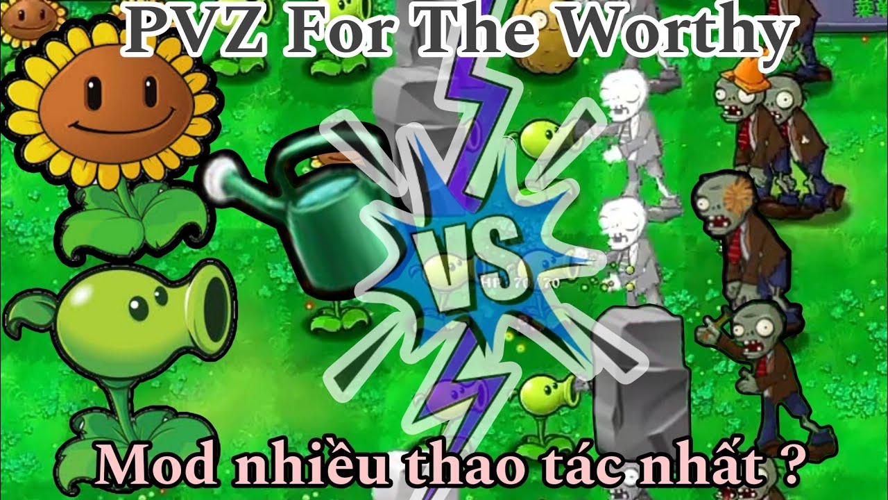 Plants vs Zombies For The Worthy: Tưới cây, di chuyển, bắn đạn, nhặt sun,... tất cả chỉ trong 1 trận