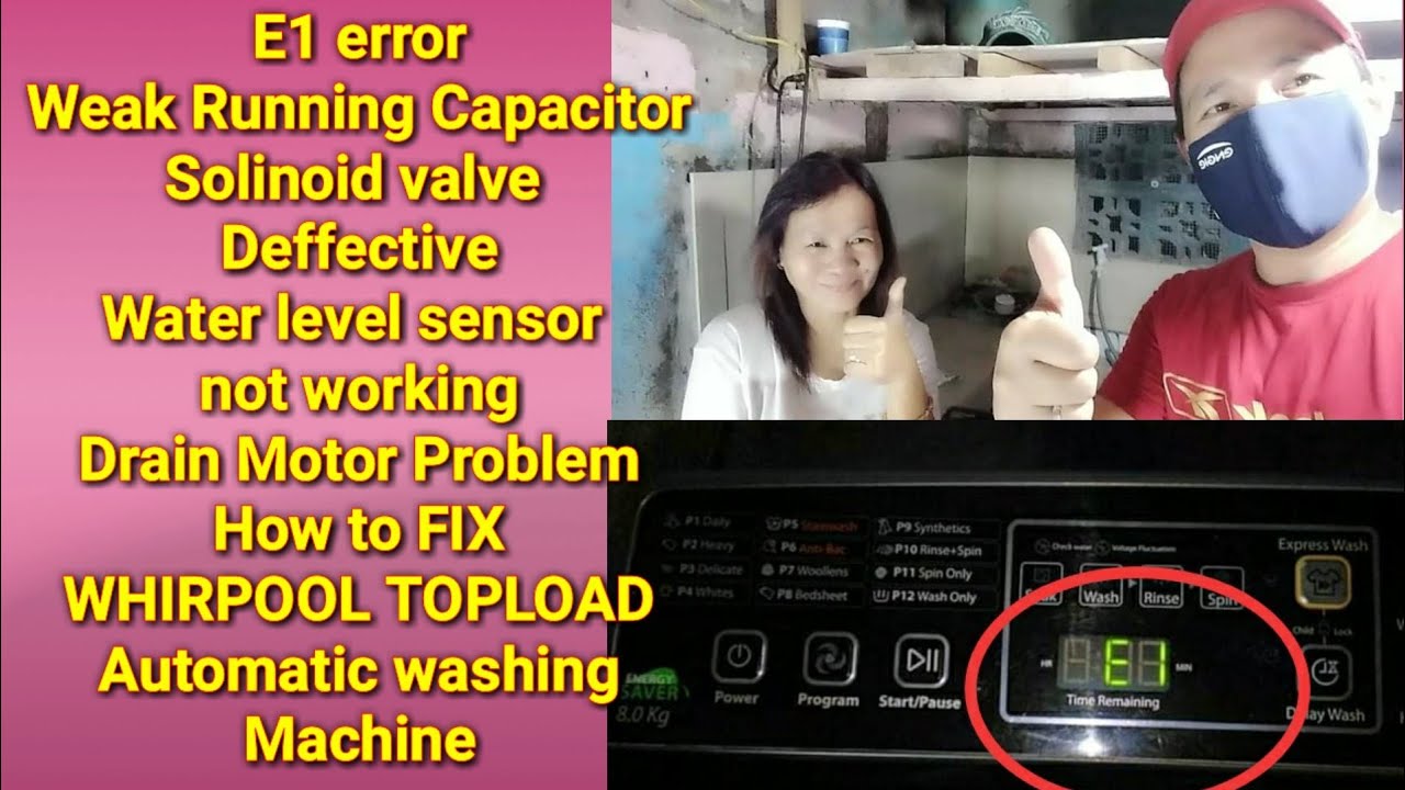 E1 Error Problem Solve.Pero may apat pa palang Problema😭😭 Whirpool TOPLOAD Automatic washing machine