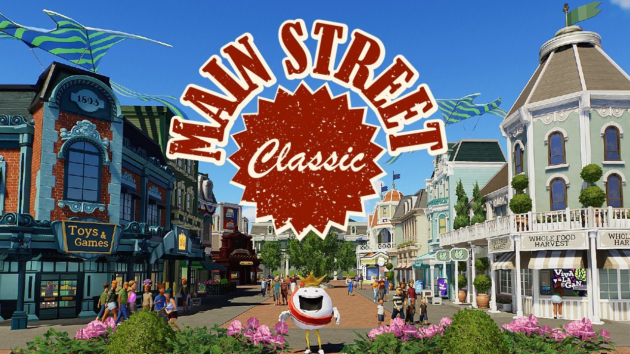 It took 42,000 pieces to build this classic Main Street! Planet Coaster 2