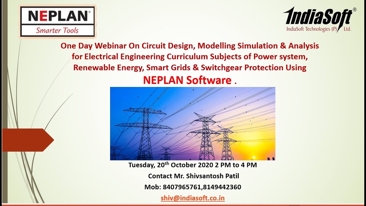 Webinar on Simulation of Power system, Renewable Energy, Smart Grids  by NEPLAN Software 20/10/2020