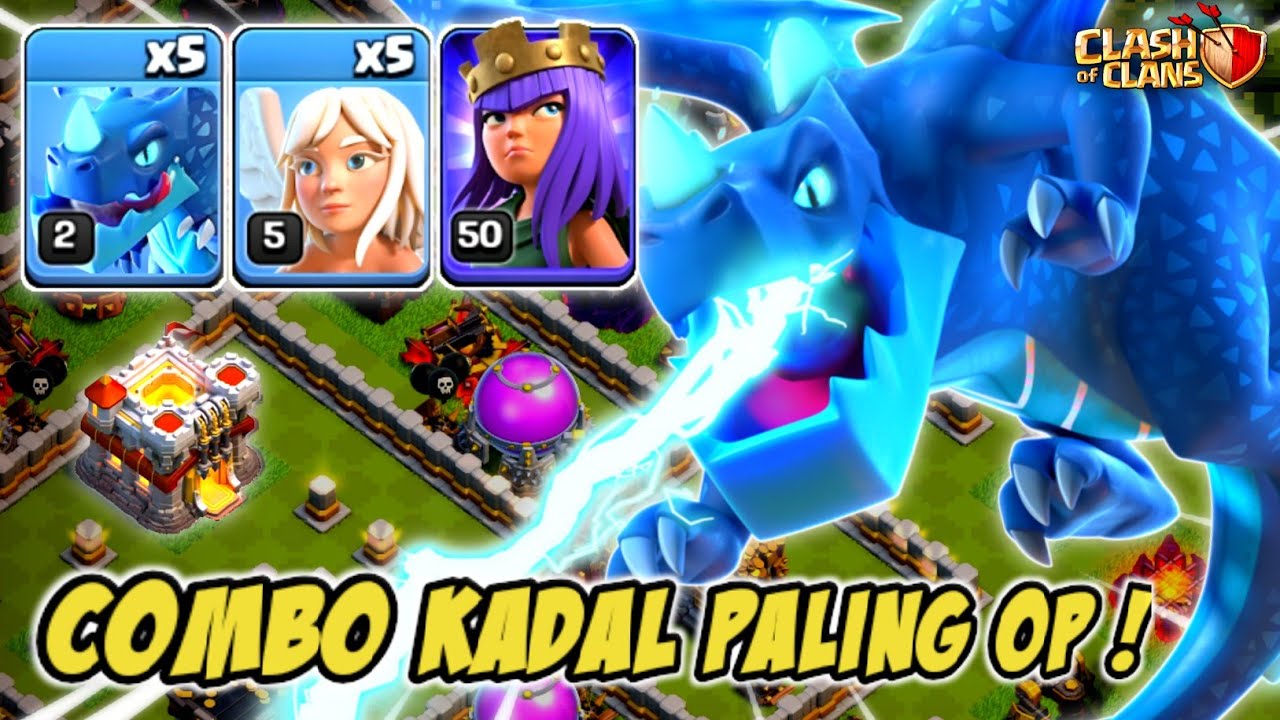 COMBO PALING OP !! CARA MENGGUNAKAN QUEEN WALK + ELECTRO DRAGON | STRATEGI TH 11 - CLASH OF CLANS
