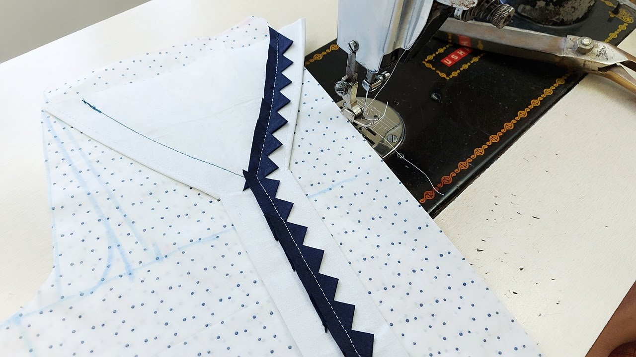 Beautiful Neck Design with Fabric Triangles | V Shape Neck Design using Samosa Triangles